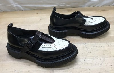 EU 39 Men 6 Adieu Paris Type 204 Leather Brogue B&W/Brown Buckle Chunky Platform