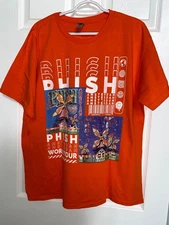 PHISH - Orange Concert T Shirt Amsterdam 1997 World Tour XL Gildan
