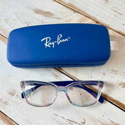 RAY BAN RB 1591 Kids junior eyeglasses 48 16 130 violet blue clear frames case