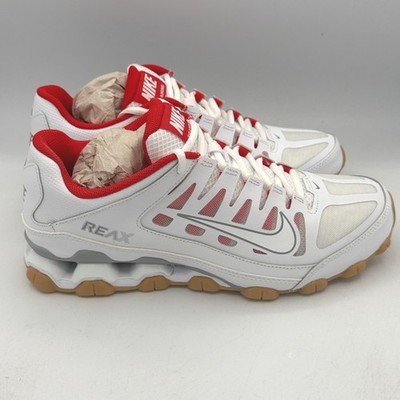 Nike Reax 8 TR Mesh Training Shoes Mens 8.5 White Wolf Grey Red 621716-103