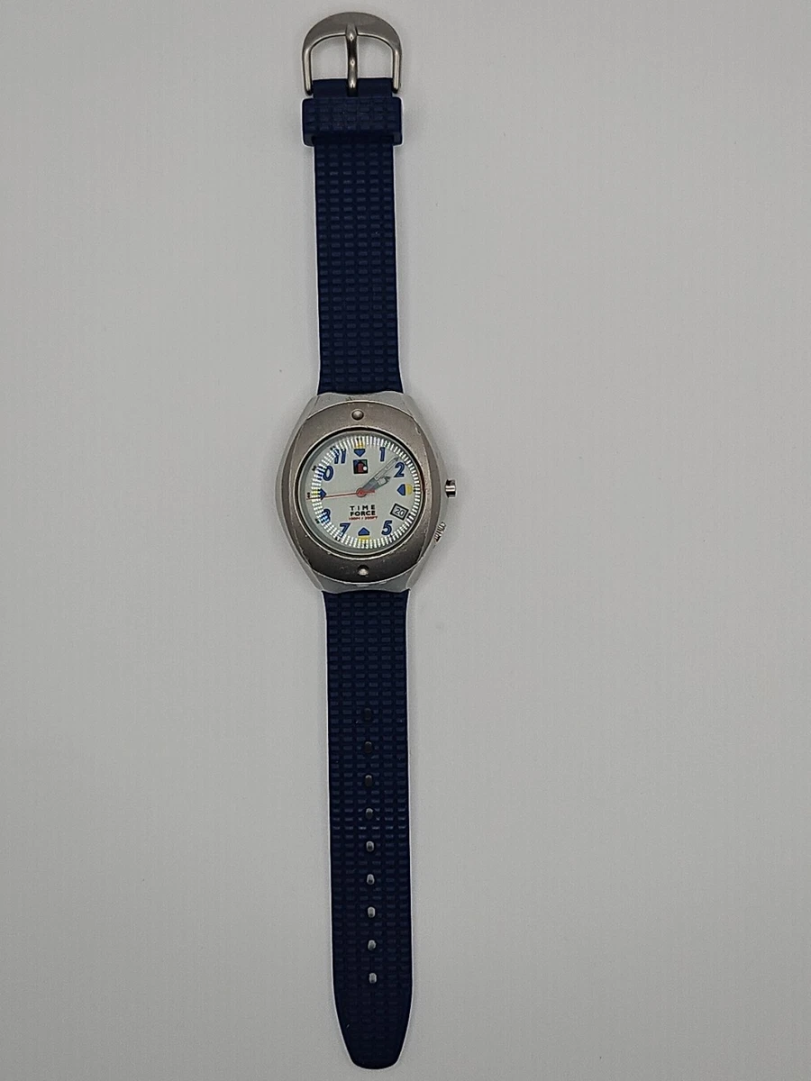Vintage Time Force 9803 Watch - Italian Design, Backlight, 100M, Aluminum Case