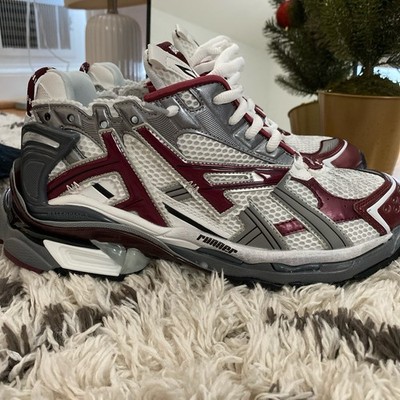 Burgundy And White Balenciaga Runners | eBay display picture 2