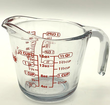Anchor Hocking 2 Cup Glass Measuring Cup 16oz 500ml Red Print