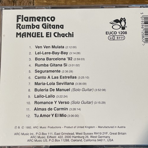 Manuel El Chachi, Gitarre - Flamenco & Rumba Gitana CD 1992 - Picture 3 of 4