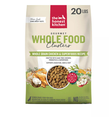 The Honest Kitchen Human Grade Dry Dog Food Whole Grain Clusters Chicken 20 LB