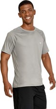 Speedo Men's UV Swim Shirt Short Sleeve Regular Fit Solid Monument Gray Medium