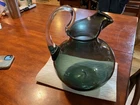 Blenko Handmade Glass 544 Pitcher in Charcoal Wayne Husted Design 10”