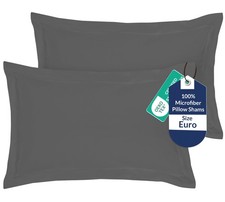 Royale Linens Pillow Shams 2 Pack Euro Size 26x26 Inch - Brushed 1800 Microfi...