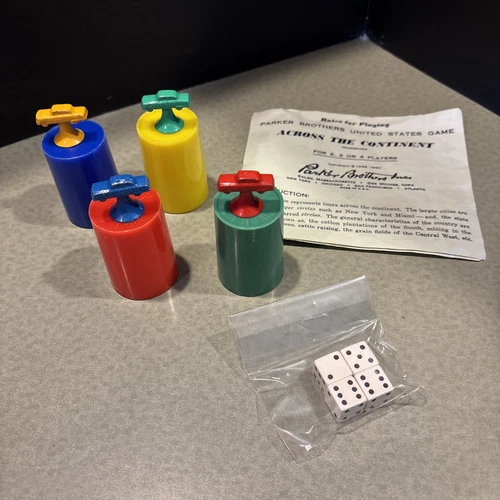 2) Vintage United States Game: Across the Continent Parker Bros 1960 PARTS ONLY