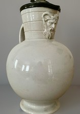 Antique Wedgwood Stoneware Tankard Doric Tankard Jug Pitcher Pewter Lid