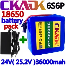 New Li-Ion Battery 24V 36Ah 6S6P 25.2V 36000Mah for Electric Devices