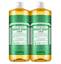 Dr. Bronner's Pure-Castile Magic Soap - Almond 32 oz 4-pack total 128 oz NEW 