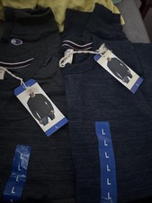 2 X Champion French Terry Crew Stealth Grey  Navy Size L Sweatshirt