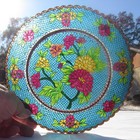 Beautiful 9 Inch Chinese Plique-A-Jour Floral Decor Shallow Bowl, Stained Glass? — photo 3
