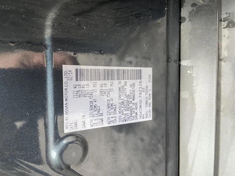 2014-2016 Nissan Rogue Tail Gate Blue Ripped Right Passenger Lower Corner Foto 3 de 4