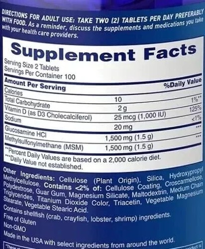 Osteo Bi-Flex Triple Strength Joint Health MSM + D3, 200 Tablets, UK SELLER - Picture 2 of 2