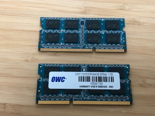 8GB (4GBX2) OWC 1333 DDR3 RAM Laptop Apple Mac MEMORY 1333DDR3S4GB - Picture 2 of 3