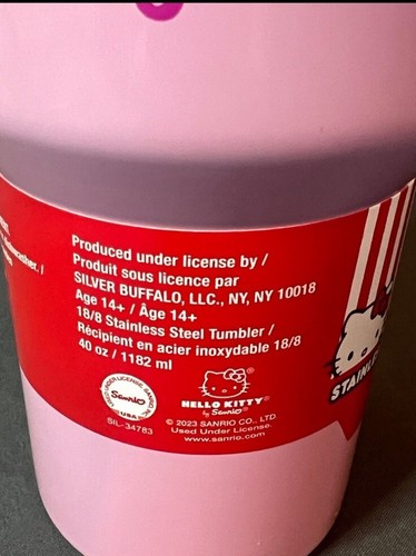Hello Kitty Stainless Steel 40 oz Tumbler w/ Handle - Picture 3 of 7