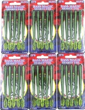 (6) Packs Luck E Strike Bass Magic 4" Shakey Tail Swim Bait Mojave Brand New