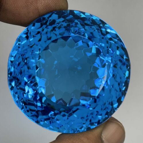 Natural 398.00 Ct Aquamarine Brazil Ocean Blue Round Cut Loose Gemstone O-3256 - Picture 3 of 5