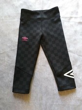 UMBRO Girls Cropped Capri Leggings Stretch Capris Leggings Black Med 6/6X NWOT