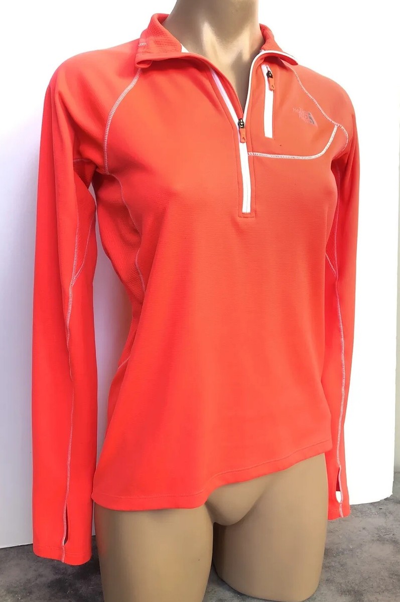 North Face Orange Quarter Zip Flashdry ￼ Athletic Jacket ￼ Sz SP