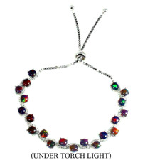 Silver Bracelet Opal Genuine Natural Mined Gems Solid Sterling Up To 10 1/2 Inch