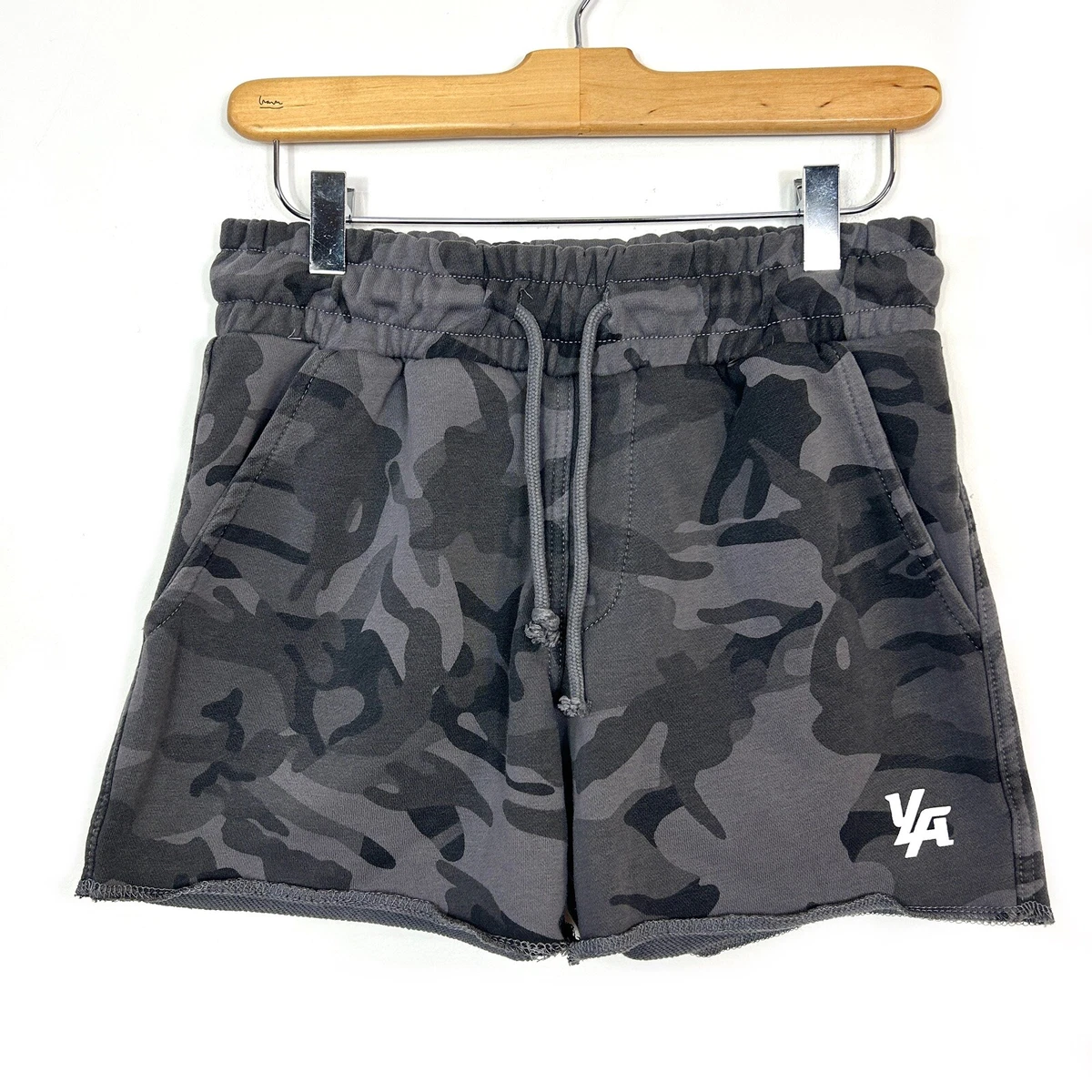 YoungLA Women's Sweat Shorts Elastic Waist Drawstring Pockets Camo