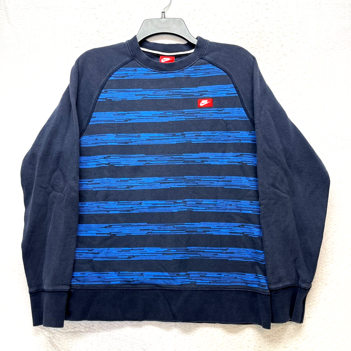 nike striped crewneck