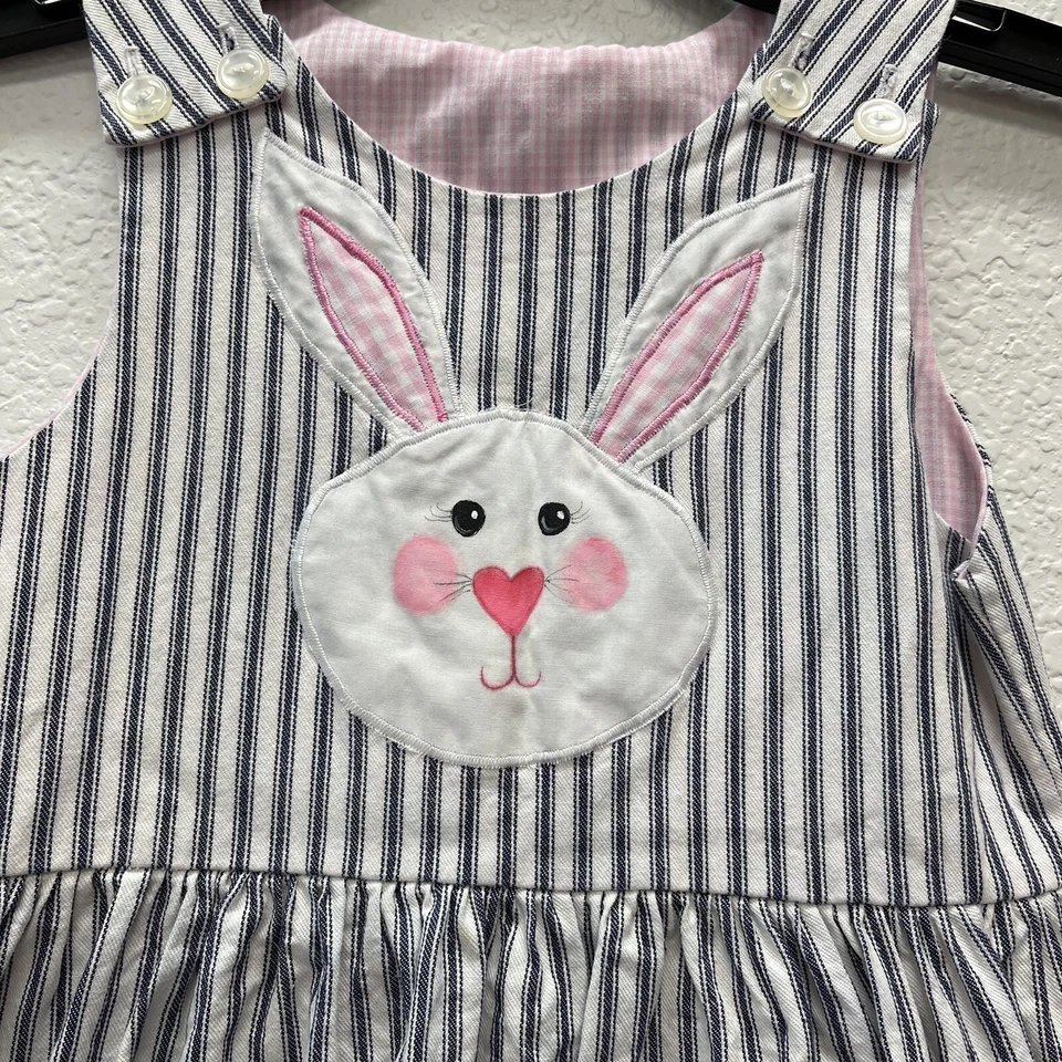 Handmade Easter Jumper Hand Painted Bunny Made in USA Girls Sz 4 - Image 3 of 4