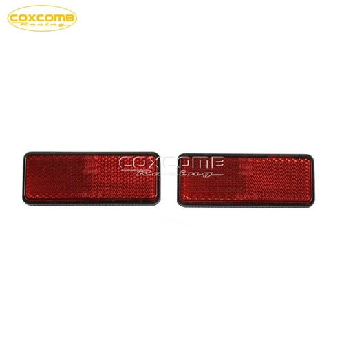 Universal For Dirt Bike Motorcycle Red Reflector Stick On Number Plate 2 Pieces - Picture 9 of 9