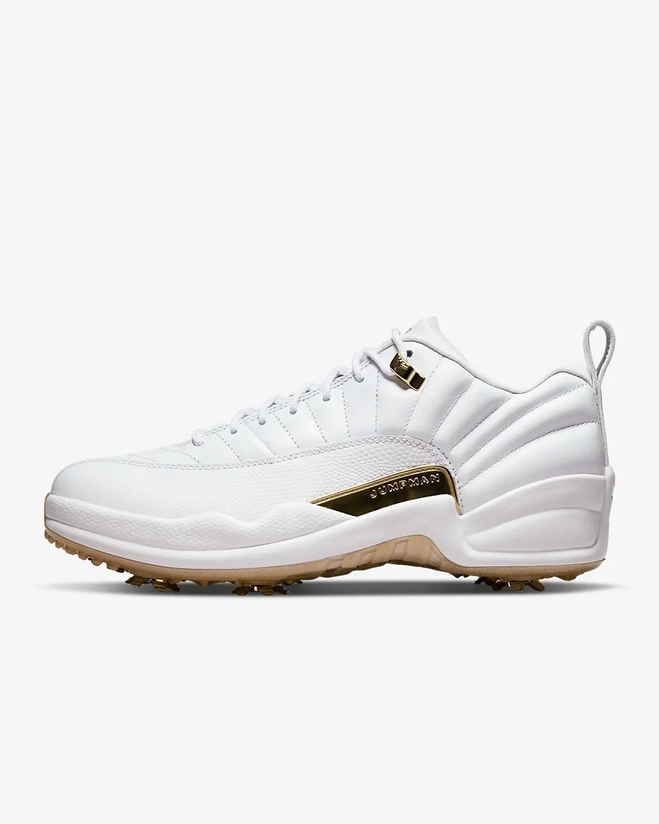 Nike Jordan XII 12 G Golf Shoe Size M 7 W 8.5 White with