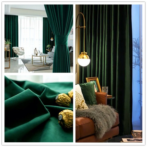 Premium Velvet Pinch Pleat Curtains Soft Drape Room Darkening Dark