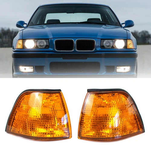 Yellow Parking Corner Signal Lights Set For BMW 3-Series E36 4DR Sedan 1992-1998