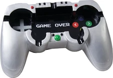 7.75" x 5" Silver Game Controller Shape Game Over Polyresin Cigarette Ashtray