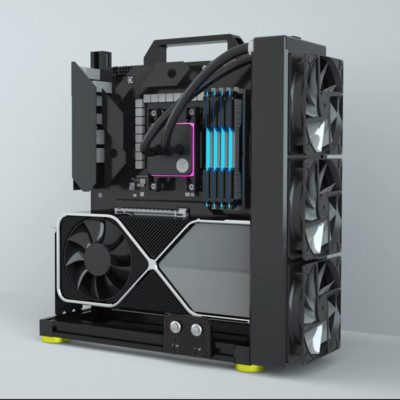 Open Air PC Test Bench Frame for ITX ATX EATX Motherboards - Aluminum Chassis
