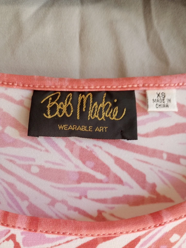 Vintage Bob Mackie Art Top Shirt Womens XS Peach Pink Long Sleeve 70s Style - Image 3 of 4