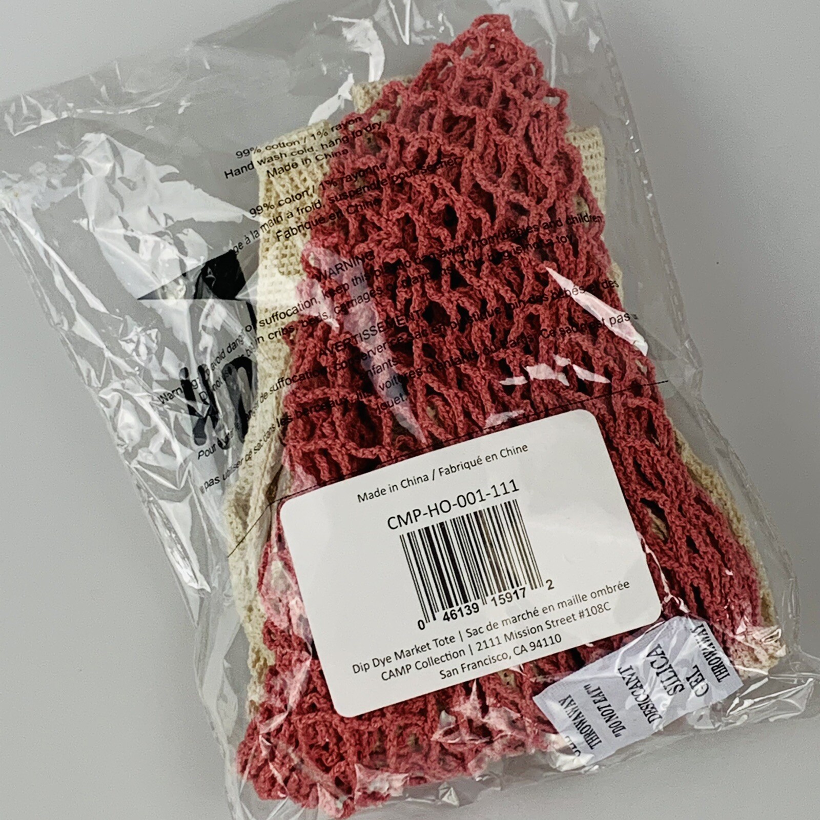 Camp Collection Dip Dye Market Tote in Pink Ombré New in Packaging