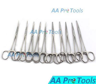 10-Pack Kelly Hemostat Forceps - 6.25" Curved Surgical Clamps For Vet & Medical Use