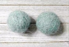 natural reusable wool dryer laundry balls fabric softener handmade teal