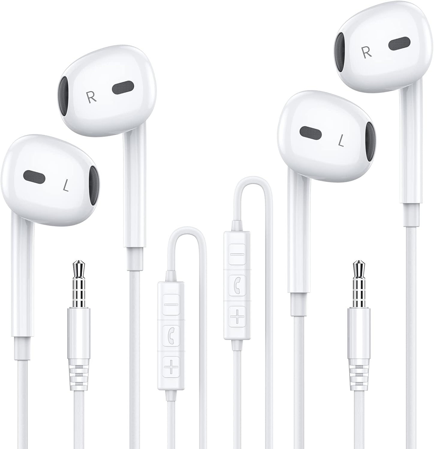 in Ear Headphones, Half in Ear Headphones with Mic Built in Volume Control Suita-image