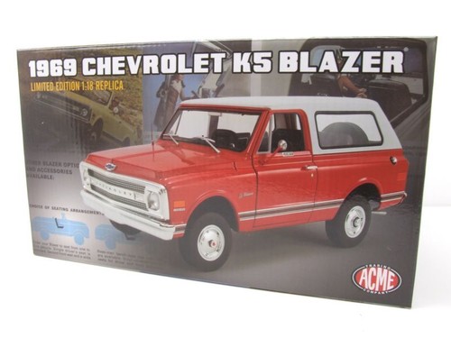Chevrolet K5 Blazer 1969 Rojo-Naranja Coche a Escala Blanco 1:18 Acme - Imagen 11 de 11