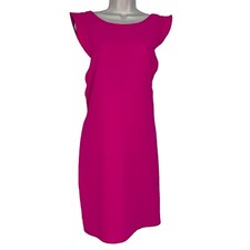 Buttons Tank Dress Womens Large Sleeveless Knee Length Shift Pink Lightweight