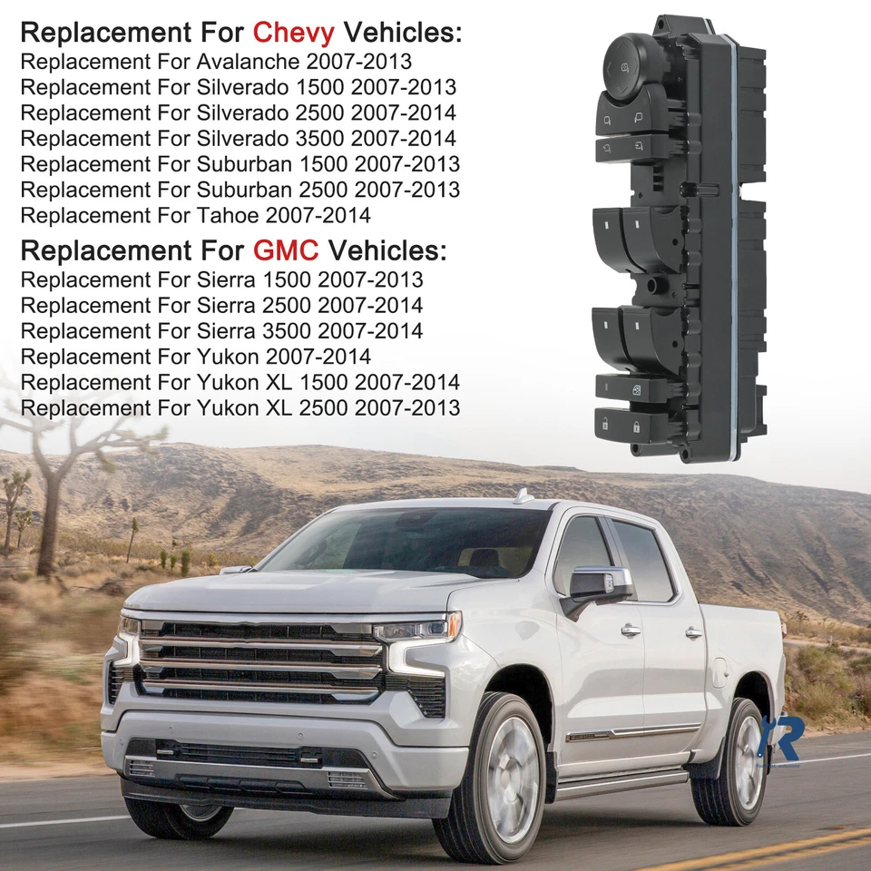 20835553 Interruptor de ventana eléctrica del lado del conductor delantero izquierdo para Chevrolet GMC Cadillac Foto 3 de 4