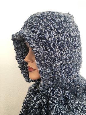 Hand Knits 2 Love Hoodie Cowl Hat Neckwarmer Designer  display picture 3