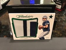 Panini Flawless Emerald Game Worn Jersey Cowboys Tony Romo  2/5  2015