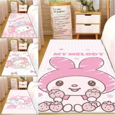Anime My Melody Pink Non-Slip Floor Mat Girls Bedroom Carpet Rectangle Area Rug