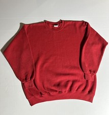 Vintage Lee Heavyweight Sweatshirt Blank Mens Large Red Crewneck 50/50 USA Made