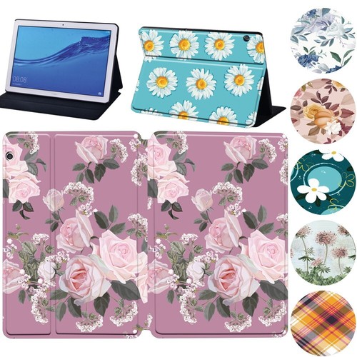 Printed Leather Stand Cover Case For Huawei MediaPad T5 10.1"/T3 /M5 Lite New - Afbeelding 5 van 28