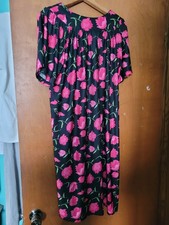 Anthony Richards Nightgown Lounger Floral Black Hot Pink 2xl